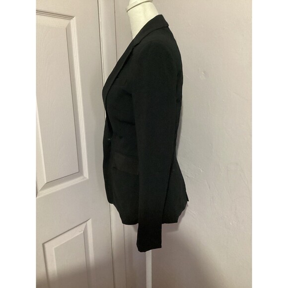 🌙🌙🌙 Rag & Bone Single Breasted Black Button Shoulder Pad Tailored Tux Blazer 00 - Picture 8 of 11